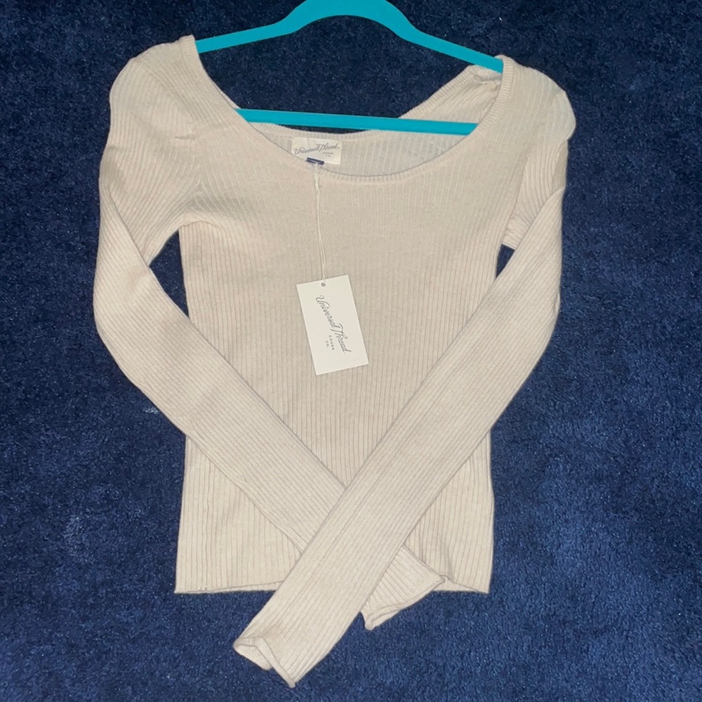 crème long sleeve ribbed universal thread size xs top